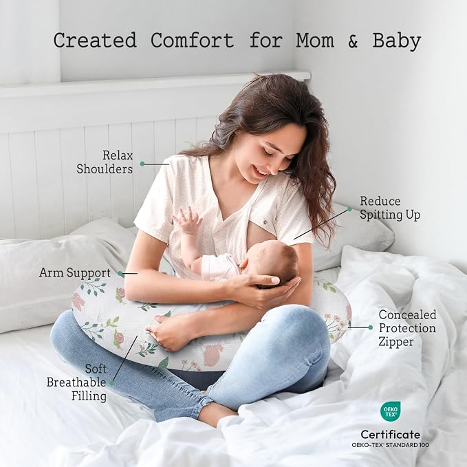 Little Grape Land Nursing Pillow, Soft 100% Cotton Breastfeeding Pillow - Image 2