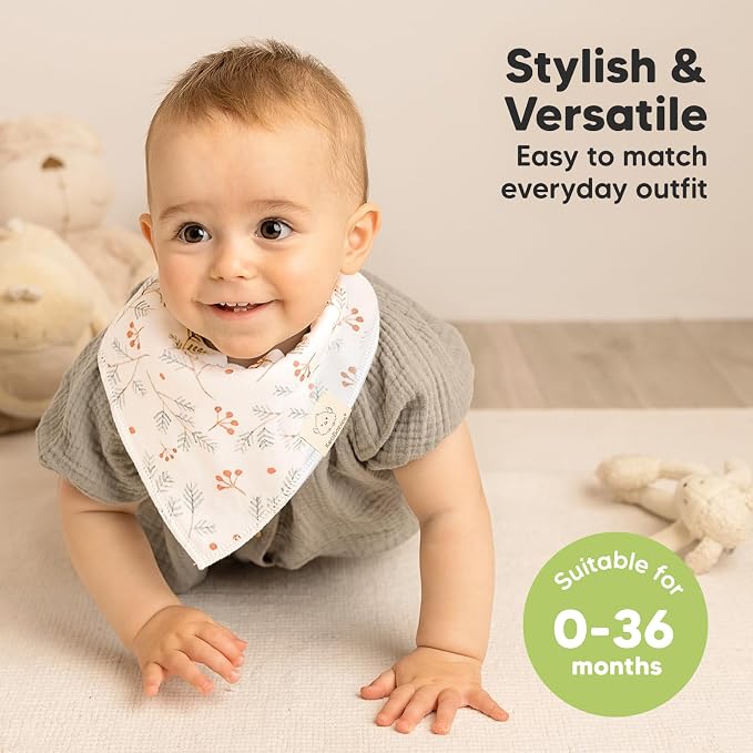 8-Pack Organic Baby Bandana Bibs - Image 4