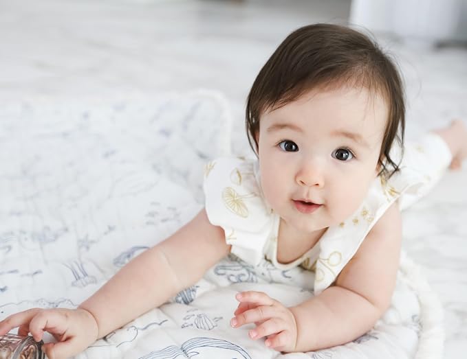 Pehr Baby Play Mat, Life Aquatic | Ultra-Soft Quilted 100% Cotton Exterior - Image 3
