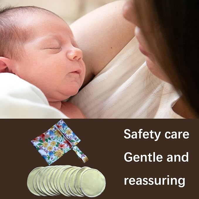 Reusable Nursing Pads 14 Pack, Washable Breast Pads Breastfeeding Essentials - Image 5