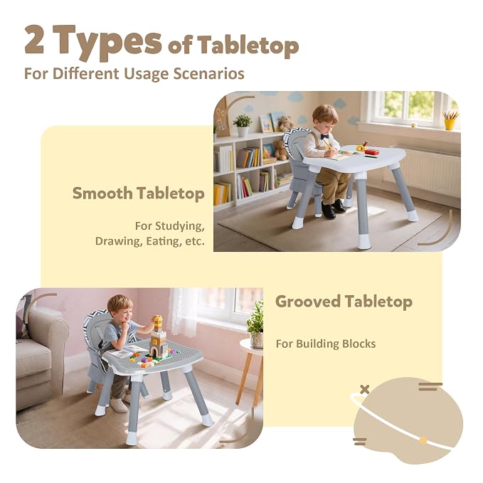 Baby High Chair, 8 in 1 Convertible Highchairs - Image 3