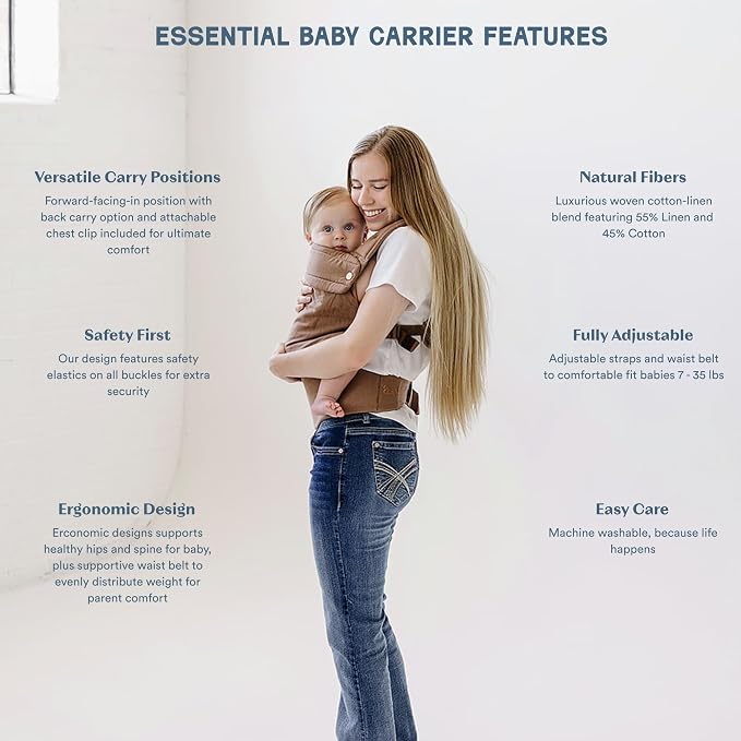 Ava & Oliver Essential Baby Carrier – Ergonomic, Hip-Healthy Soft Structured - Image 2
