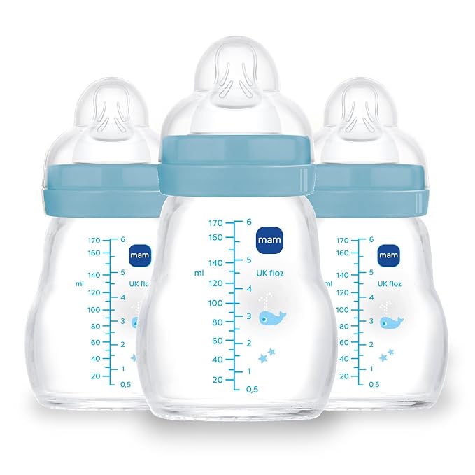 MAM Premium Glass Baby Bottles, Easy Switch Between Breast and Bottle, Feel by MAMBabyUSA
