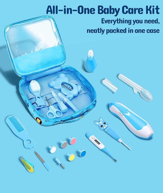 Baby Healthcare and Grooming Kit, Electric Safety Nail Trimmer Baby Nursery Kit - Image 9
