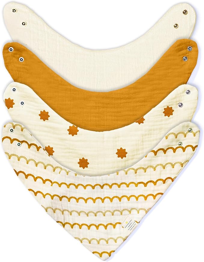Bandana Bibs - 100% Organic Premium Muslin Cotton, 7-Layers by NINTARABABY