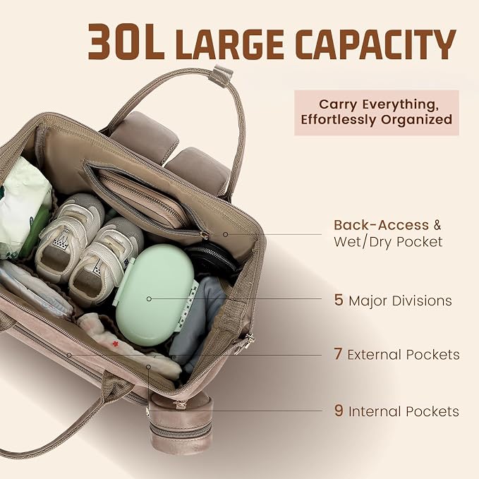 Premium Vegan Leather Diaper Bag Backpack - Image 2