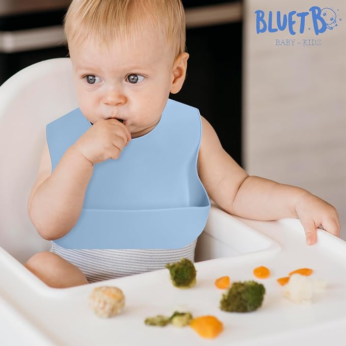 Bluet B - Set of 3 Waterproof Silicone Baby Bibs - BPA Free Silicone Baby Bib - - Image 6