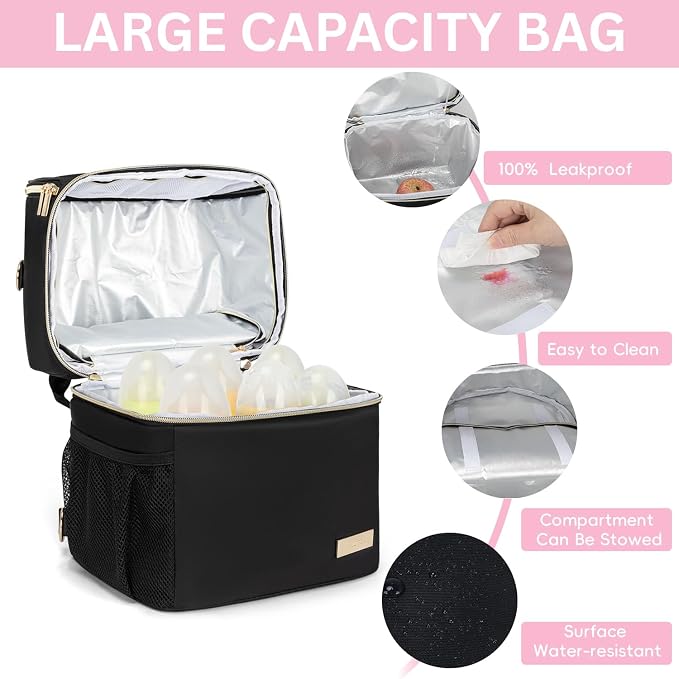 Breastmilk Cooler Travel Bag – 2-in-1 Pump & Bottle Compartments | Insulated - Image 4