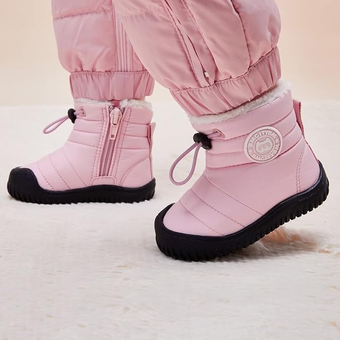 BMCiTYBM Toddler Baby Snow Boots Winter Shoes Boys Girls Cold Weather Baby Faux - Image 2