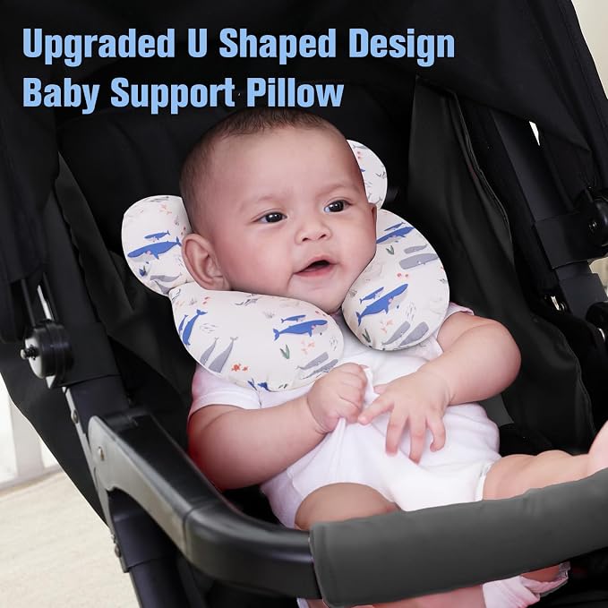 KAKIBLIN Baby Travel Pillow, Upgraded Baby Neck Pillows - Image 3