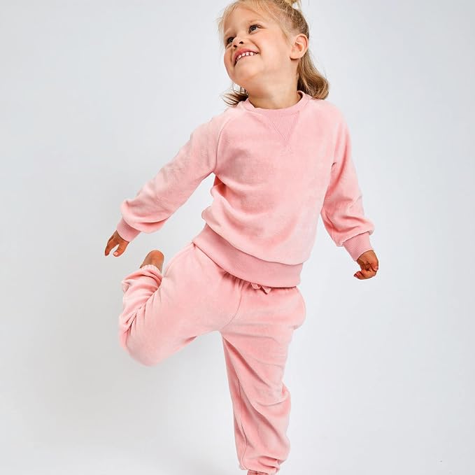 HonestBaby Baby 2-Piece Cozy Velour 100% Organic Cotton Sweatshirt and Jogger - Image 5