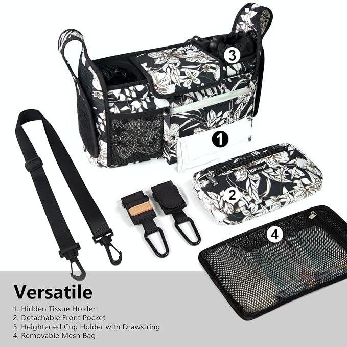 TOPDesign Universal Baby Stroller Organizer, Stroller Caddy - Image 2