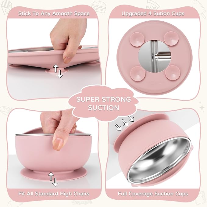 Toddler Plates and Bowls Set Stainless Steel - Image 7