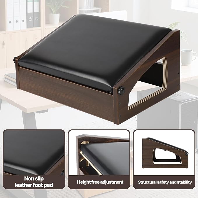 Ergonomic Foot Rest, 4 Adjustable Height Foot Stool, Footrest Under Desk， Flip - Image 7