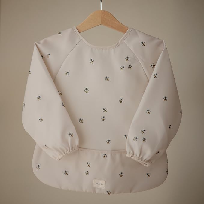 mushie Long Sleeve Baby Bib | Water Resistant Adjustable Fit - Image 2