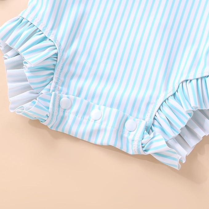 Infant Baby Girl Swimsuit One-Piece Long Sleeve Rash Guard - Image 5