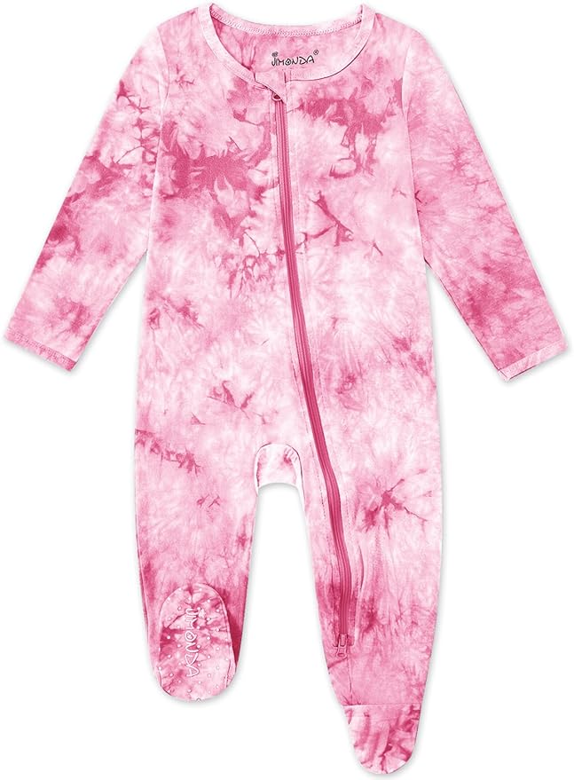 Jimonda Baby Girls Boys Footed Pajamas, Rayon From Bamboo, 2 Way Zipper Long by JimondaBaby