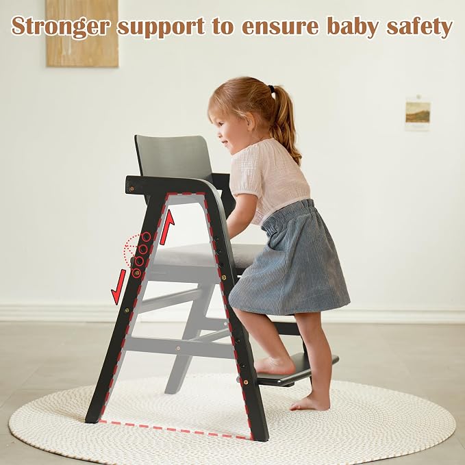 Solid Wood high Chairs for Toddlers, High Chair Grows - Image 6