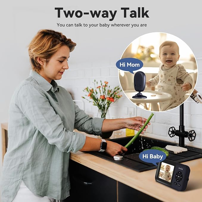 Smart Video Baby Monitor, 2.8inch Display, 1080p Camera, 1500ft Long Range - Image 8