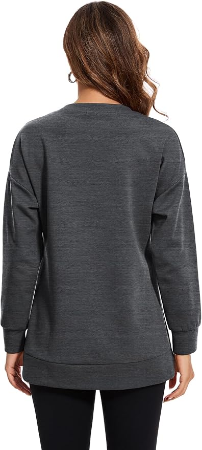 Smallshow Women's Nursing Tops Sweatshirt Long Sleeve Side Split Breastfeeding - Image 4