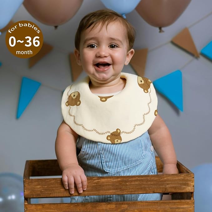 EllieHouse Baby Bibs for Girls Boys 8 Pack Muslin Drool Teeth Drooling Teething - Image 2