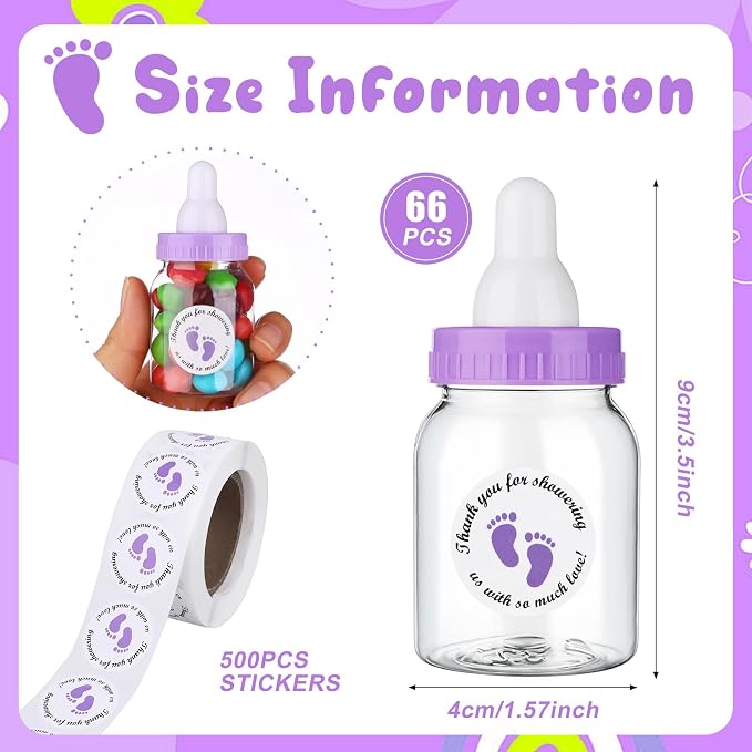 62 Pcs 3.5 Inch Baby Mini Milk Bottle Baby Shower Favor - Image 3