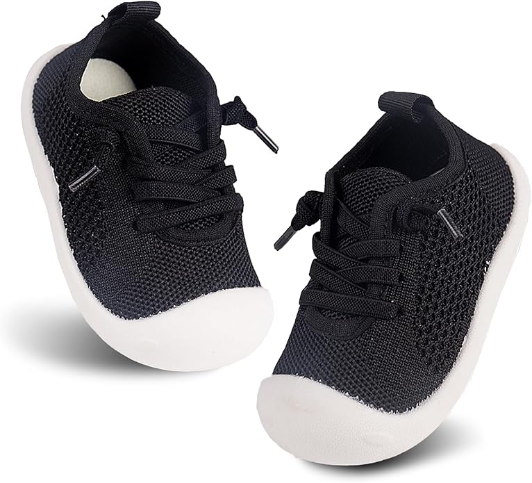 Baby Girl&Boy Toddler First Walking Shoes 6-12 Months Size 3 Black Barefoot by Charrost