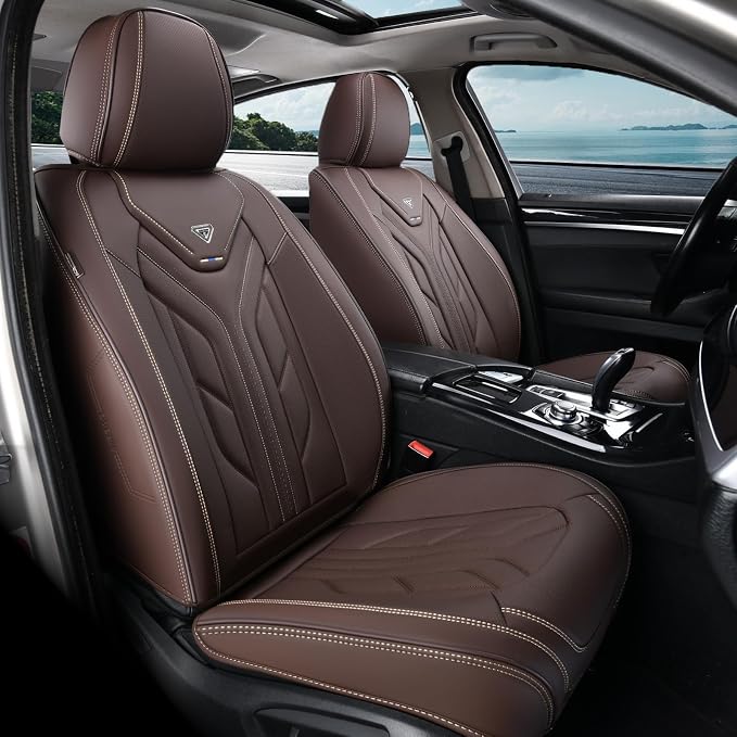 Coverado Front Seat Covers, Car Seat Covers Front Seats, Leather Seat Covers by COVERADOAUTO