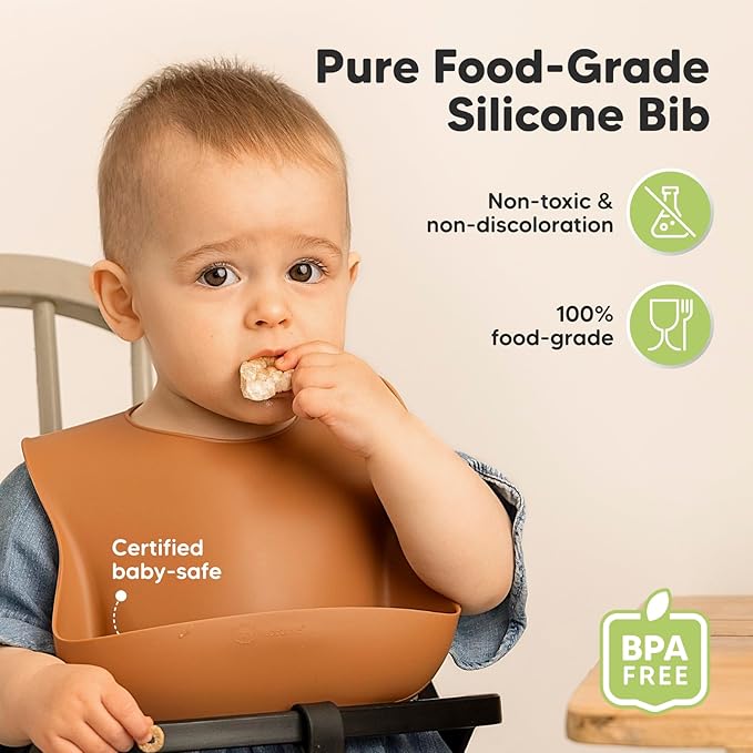 KeaBabies 2-Pack Silicone Baby Bibs - Image 2