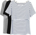 Smallshow Women's Maternity Nursing Tops Short Sleeve Breastfeeding Clothes by Smallshow