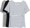Smallshow Women's Maternity Nursing Tops Short Sleeve Breastfeeding Clothes by Smallshow