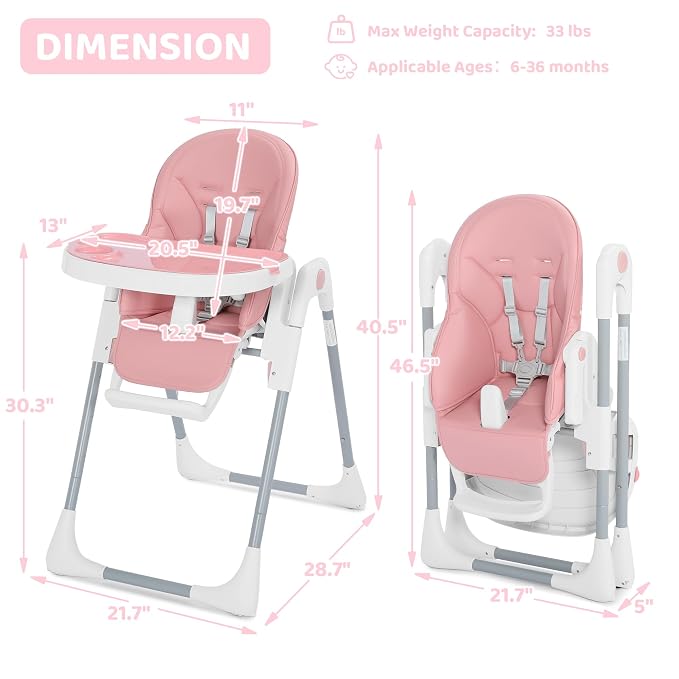 3 in 1 Foldable Baby High Chair, Infant High Chairs - Image 7