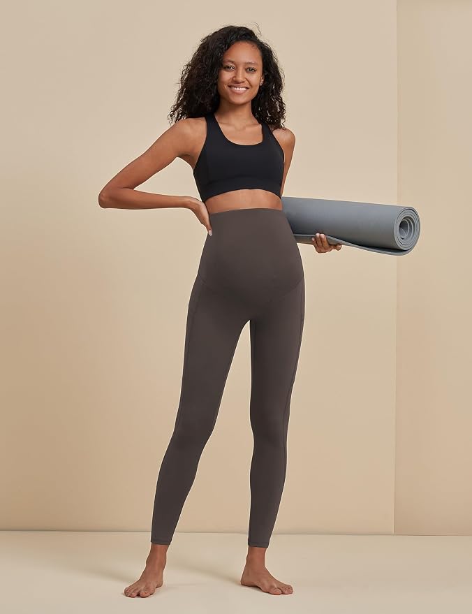 POSHDIVAH 3 Pack Women's Maternity Workout Leggings Over The Belly Pregnancy - Image 4