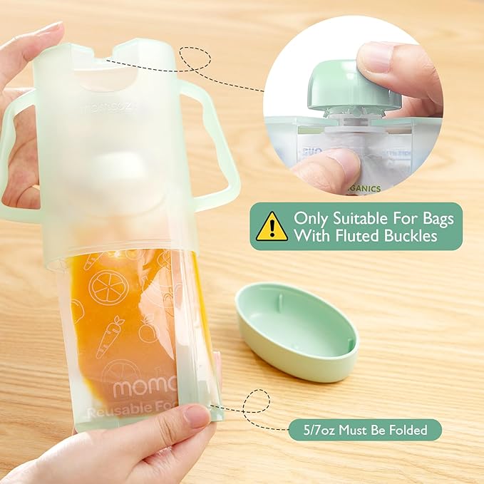 Momcozy Baby Pouch Holder No Squeeze, Baby Food & Juice Box Holder, Easy Grip - Image 2