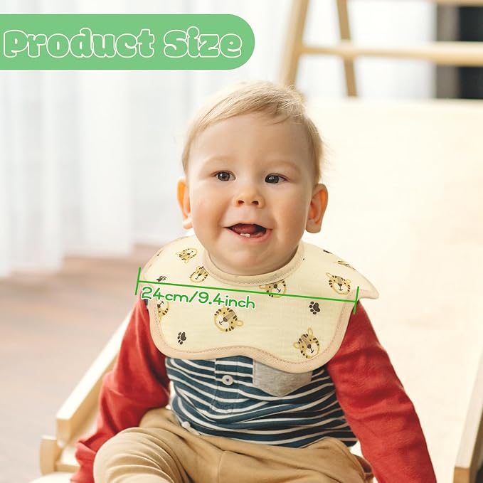 EllieHouse Baby Bibs for Girls Boys 10Pack Muslin Drool Teeth Drooling Teething - Image 3