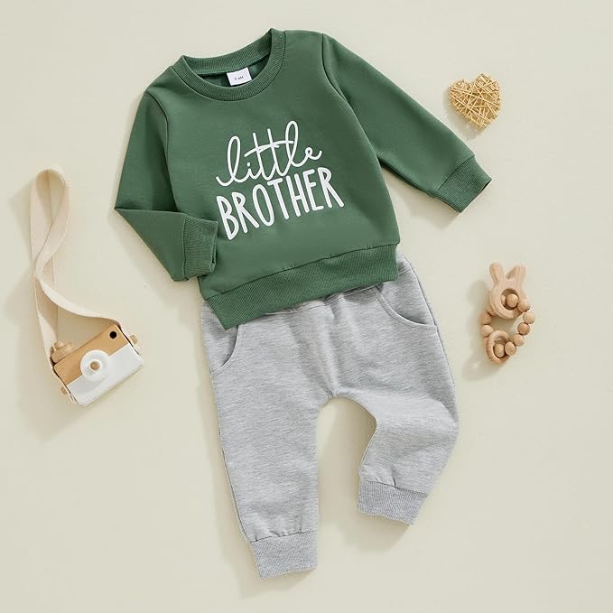 Toddler Baby Boy Fall Winter Outfit Long Sleeve Letter Print Sweatshirts and - Image 2