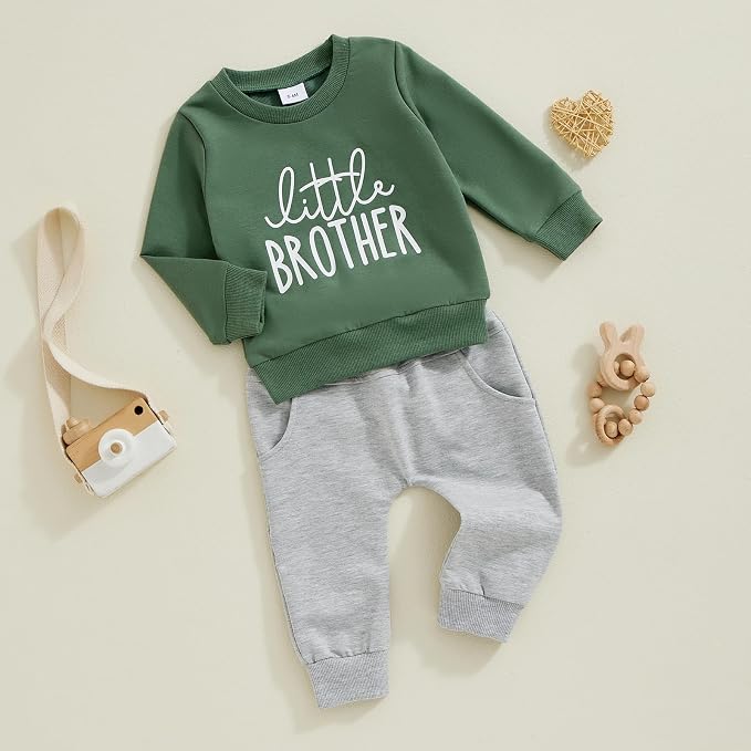Toddler Baby Boy Fall Winter Outfit Long Sleeve Letter Print Sweatshirts and - Image 2