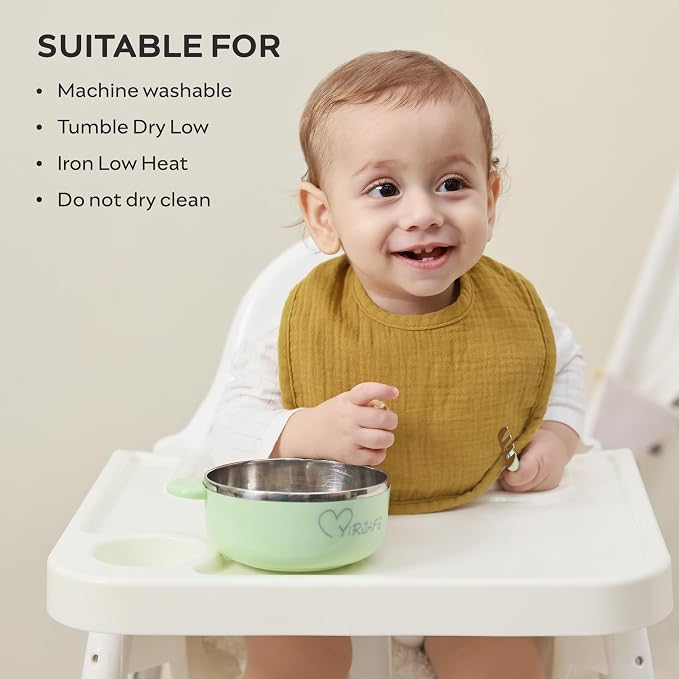 JELLYMONI 8 Pack Muslin Drool Bibs - Image 4