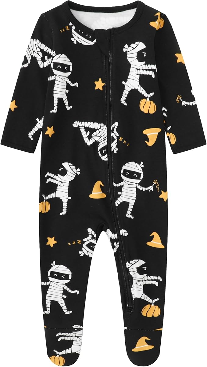 O2 BABY Baby Boys Girls Organic Cotton Zip-Front Sleeper Pajamas, Footed Sleep by O2BABY