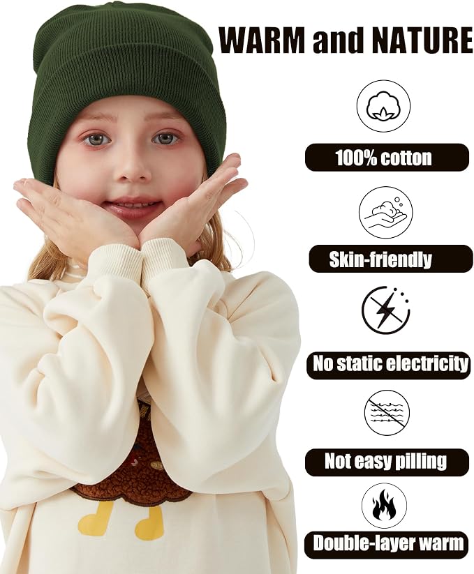 ROYBENS 100% Cotton Baby Beanie Cute Toddler Winter Hat Boys Girls Kids Soft - Image 5