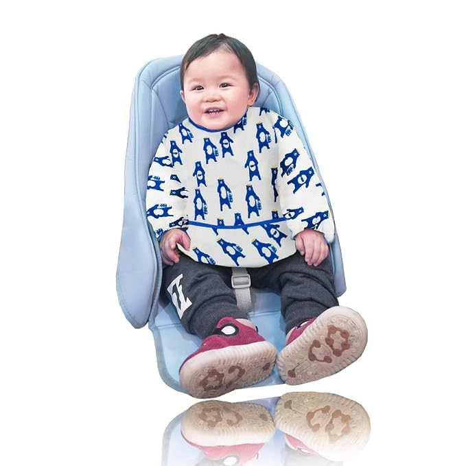 Long Sleeve Bibs For Babies 6-24 Months Full Coverage Shirt Bib for Baby Boys - Image 7