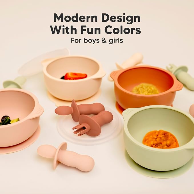 KeaBabies 4-Pack Silicone Baby Spoons and Forks Set - Image 9