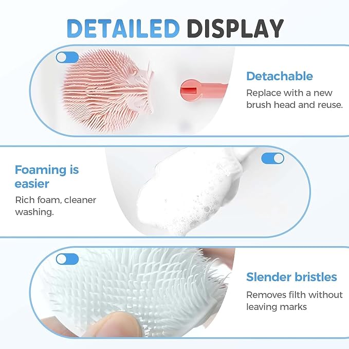 3Pcs 360° Flexible Silicone Bottle Brush - Image 7