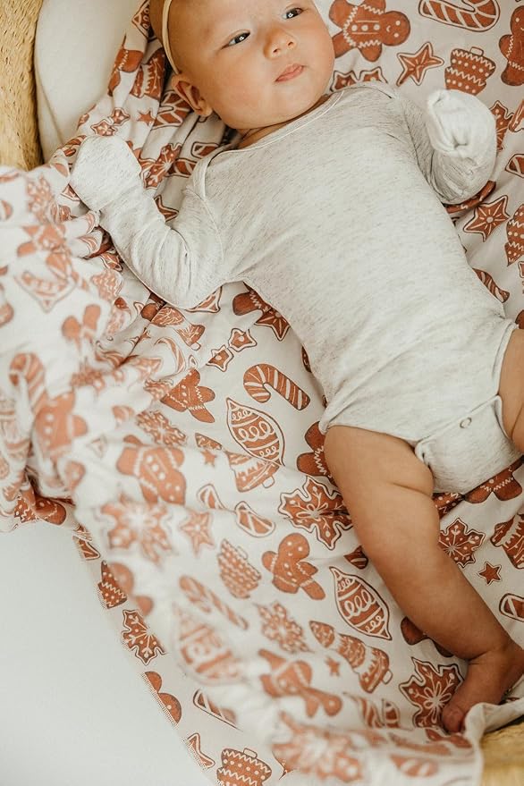 Copper Pearl Large Premium Knit Baby Swaddle Receiving Blanket Gingerbread - Image 3