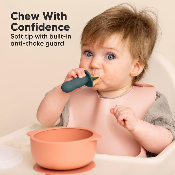 KeaBabies 4-Pack Silicone Baby Spoons and Forks Set - Image 4