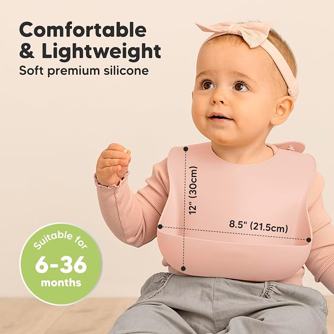KeaBabies 2-Pack Silicone Baby Bibs - Image 3