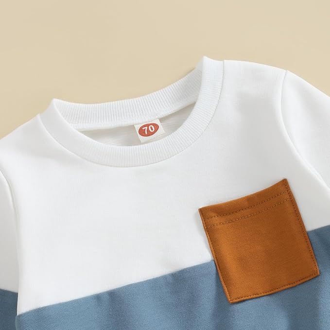 Toddler Baby Boy Fall Outfits Long Sleeve Crew Neck Pullover Sweatshirt + - Image 3