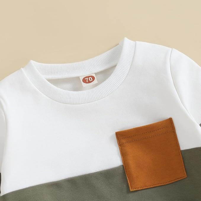 Toddler Baby Boy Fall Outfits Long Sleeve Crew Neck Pullover Sweatshirt + - Image 3