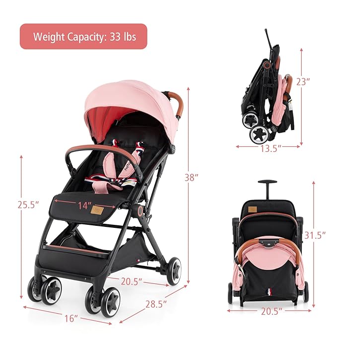 BABY JOY Lightweight Baby Stroller, Compact Toddler Travel Stroller - Image 8