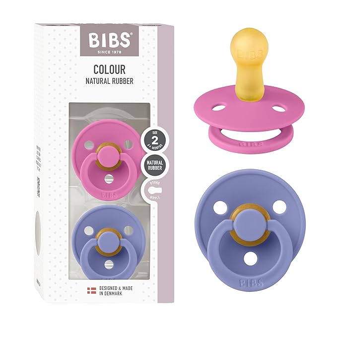 BIBS Pacifiers Colour Collection | Natural Rubber Baby Pacifier | Set of 2 by BIBS